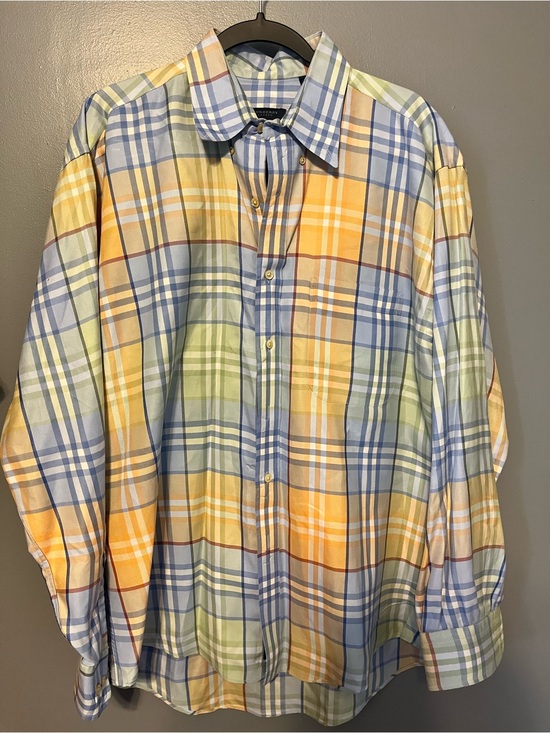 Burberry Other - Burberry Pastel Plaid Button-Down Shirt - Yellow Blue Green